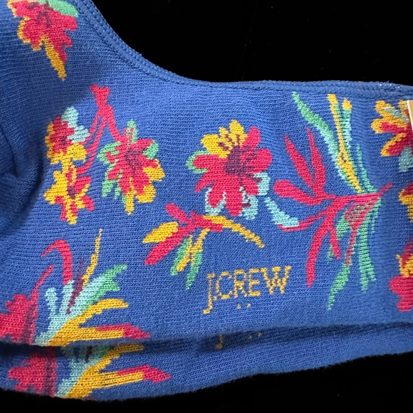 NWT J. Crew Blue Floral No-Show Socks - Picture 4 of 4